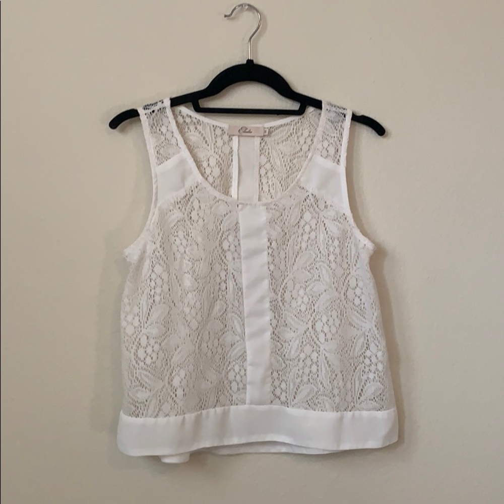 White lace tank top